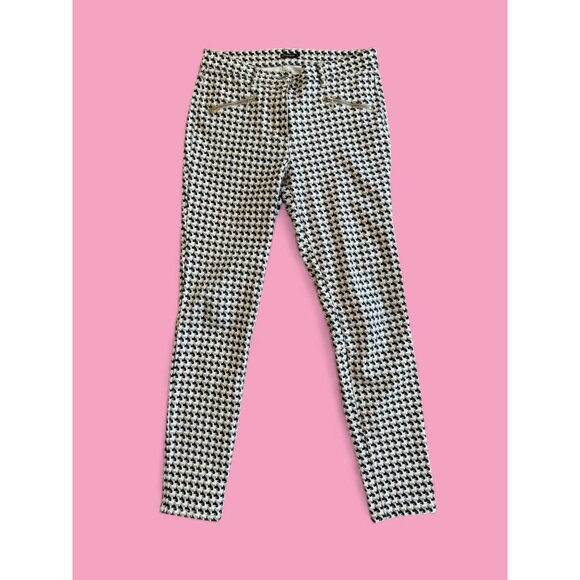 J MCLAUGHLIN Cream Houndstooth Patterned Ankle Pants Size 4 - Picture 2 of 9